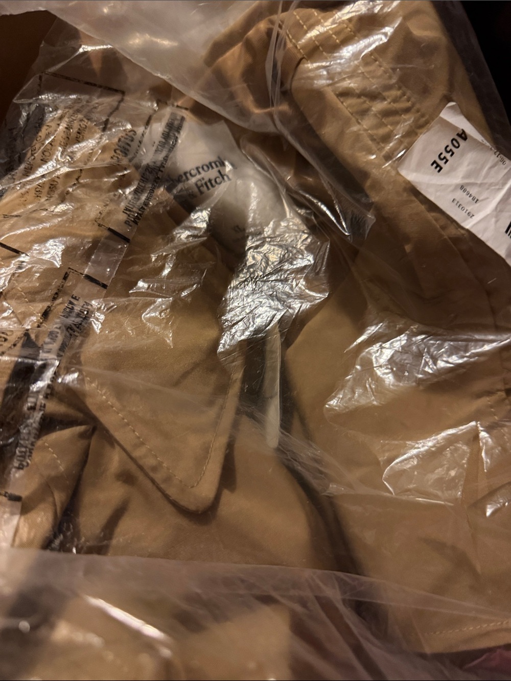 NWT! Abercrombie & Fitch Cropped Trench Coat CARAMEL XL - Picture 5 of 5